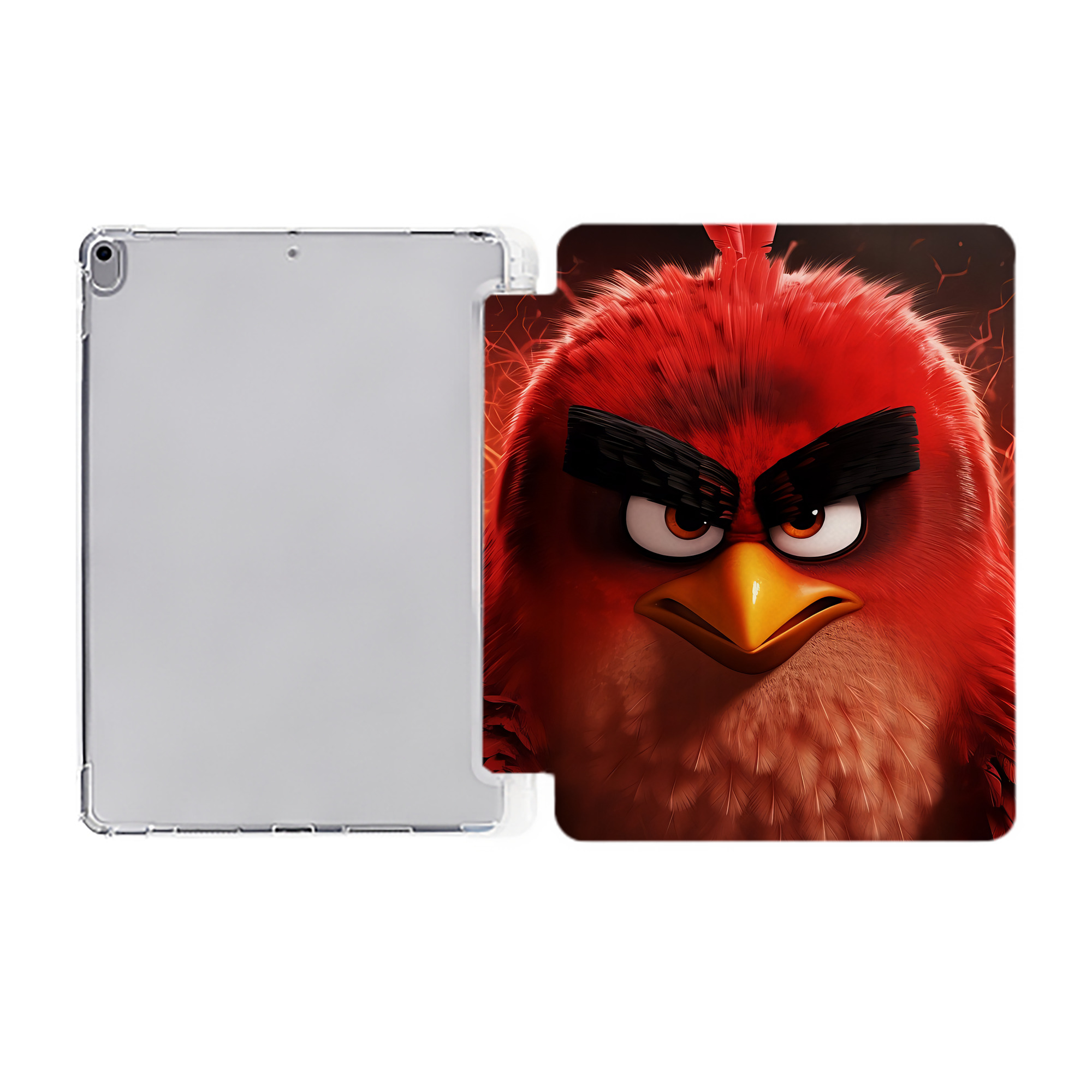 （画像用） Angry Birds アングリーバード IPad ケース ペン収納付き 三つ折りスタンド PUレザー×シリコン 対応機種9.5/10.5/10.9インチ